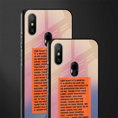 for what it's worth glass case for redmi 6 pro image-2