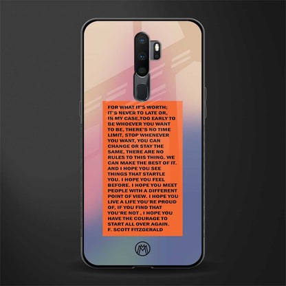 for what it's worth glass case for oppo a5 2020 image