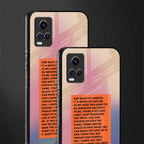 for what it's worth back phone cover | glass case for vivo y73