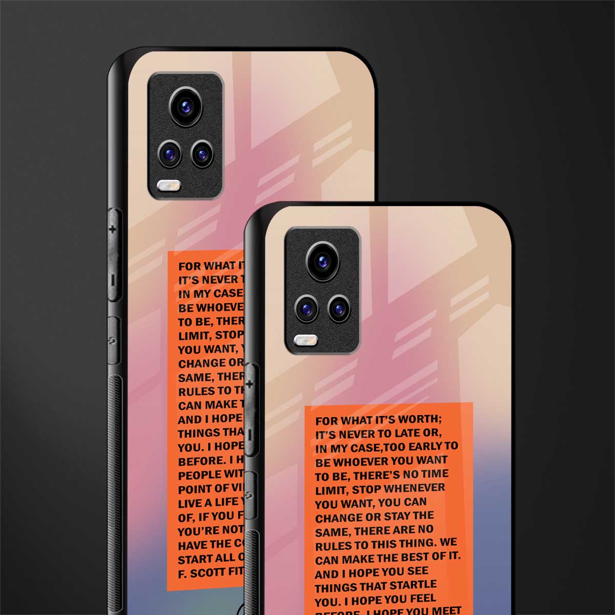 for what it's worth back phone cover | glass case for vivo y73
