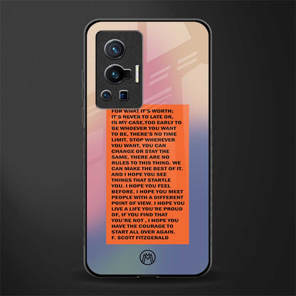 for what it's worth glass case for vivo x70 pro image