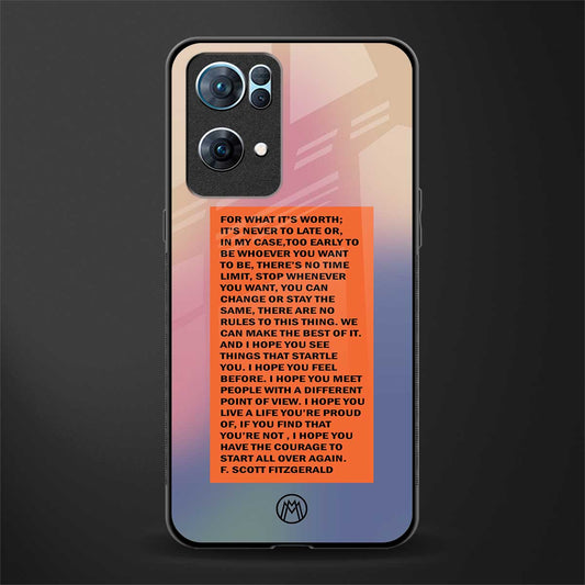 for what it's worth glass case for oppo reno7 pro 5g image