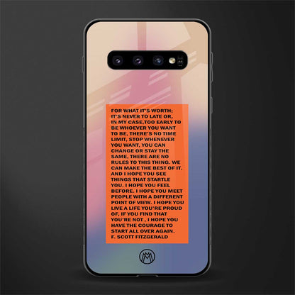 for what it's worth glass case for samsung galaxy s10 plus image