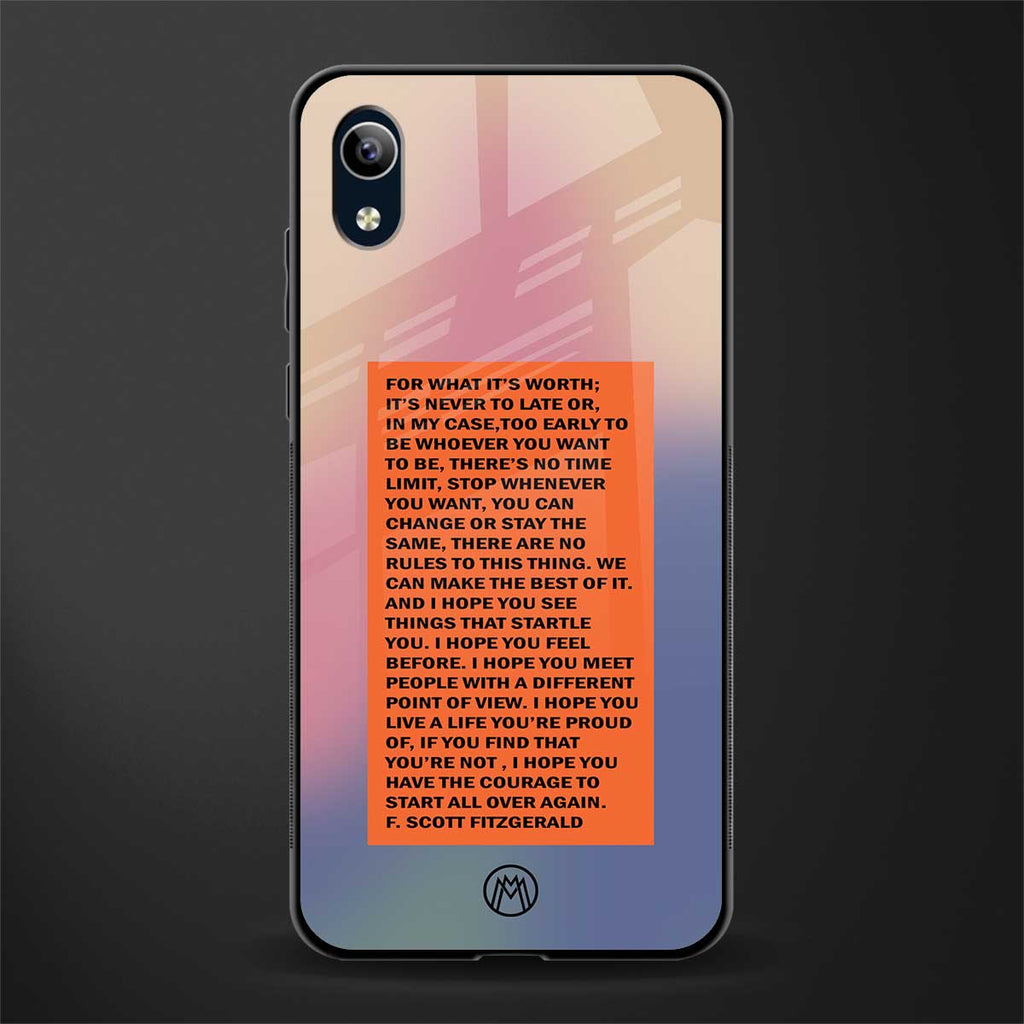 for what it's worth glass case for vivo y91i image