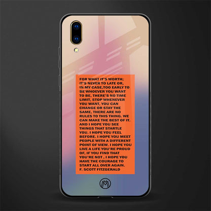 for what it's worth glass case for vivo v11 pro image