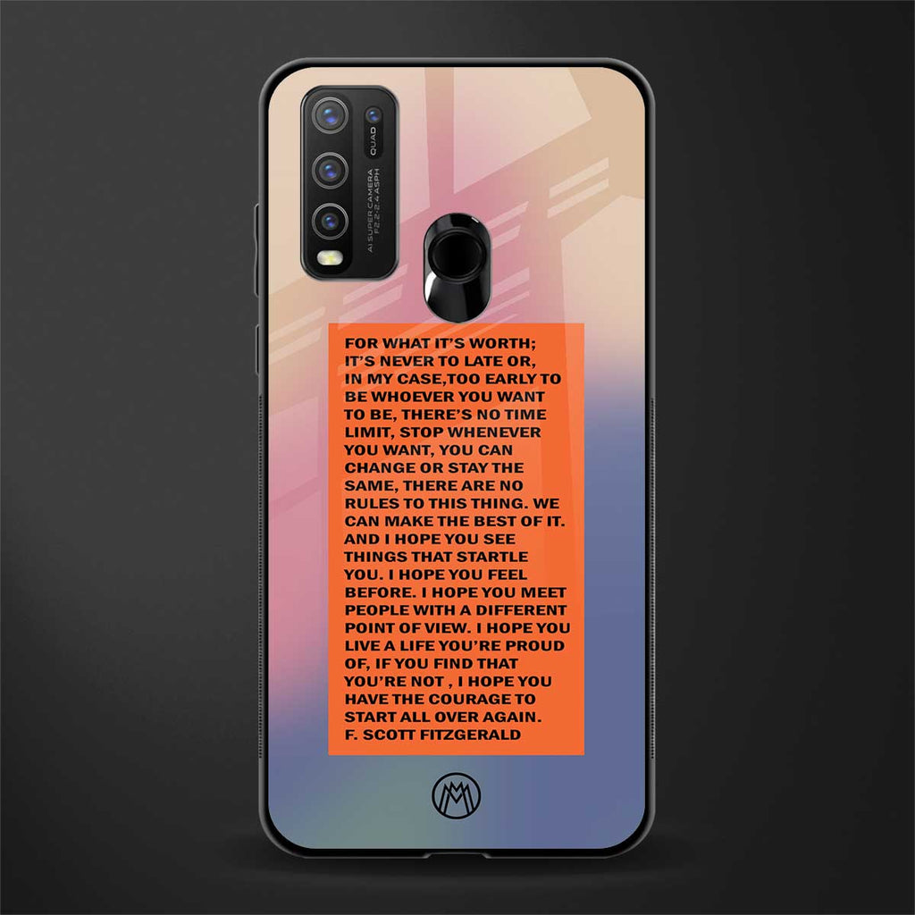 for what it's worth glass case for vivo y50 image
