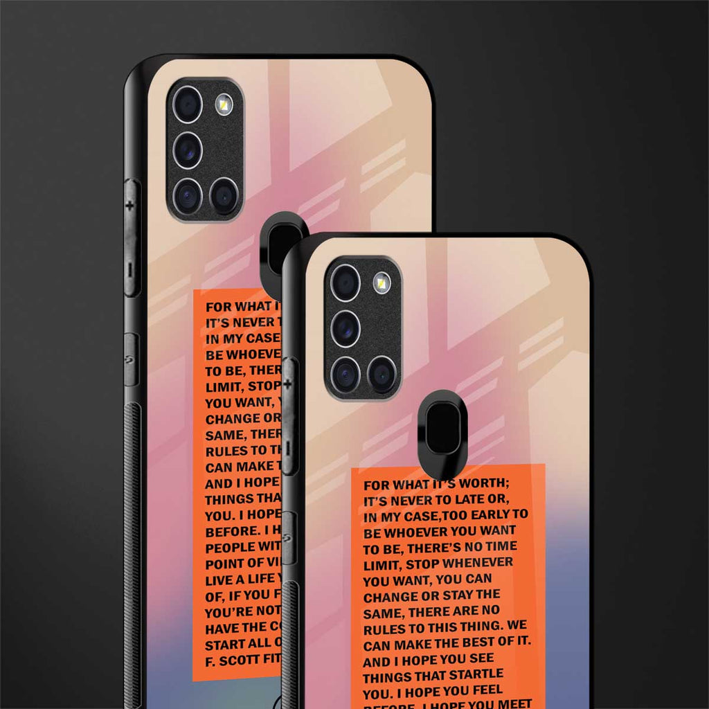 for what it's worth glass case for samsung galaxy a21s image-2