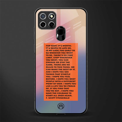 for what it's worth glass case for realme narzo 20 image