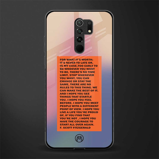 for what it's worth glass case for redmi 9 prime image