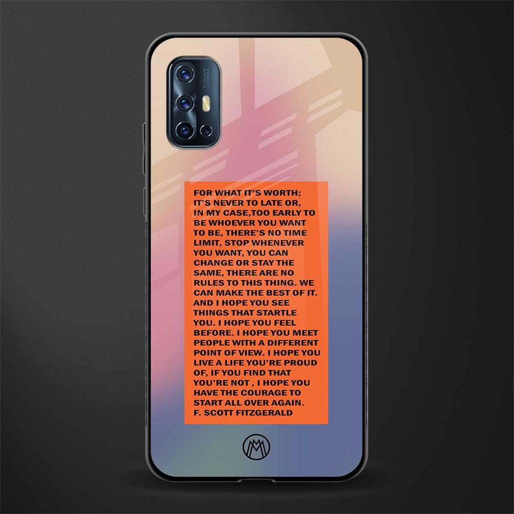 for what it's worth glass case for vivo v17 image