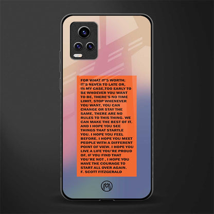 for what it's worth glass case for vivo v20 image