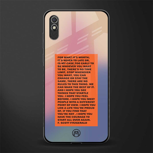 for what it's worth glass case for redmi 9a image