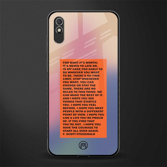 for what it's worth glass case for redmi 9i image