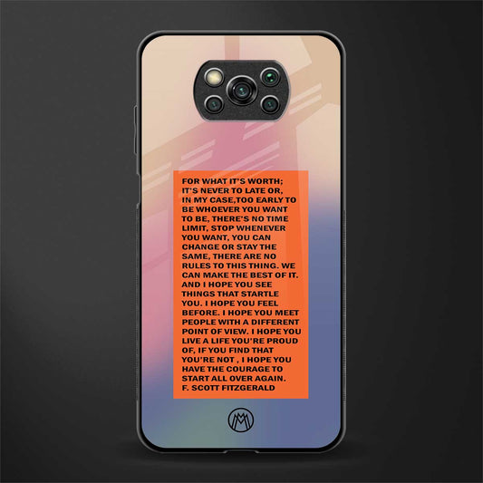 for what it's worth glass case for poco x3 image