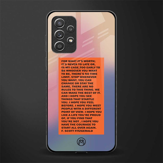 for what it's worth glass case for samsung galaxy a72 image