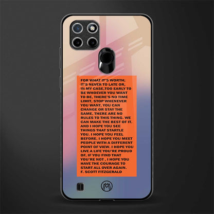 for what it's worth glass case for realme c21 image