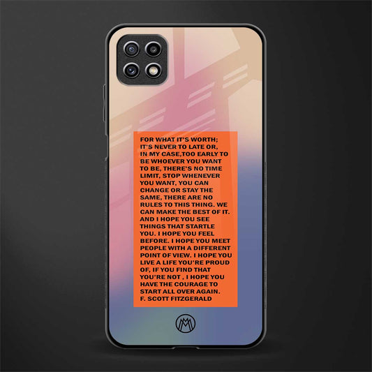 for what it's worth glass case for samsung galaxy a22 5g image