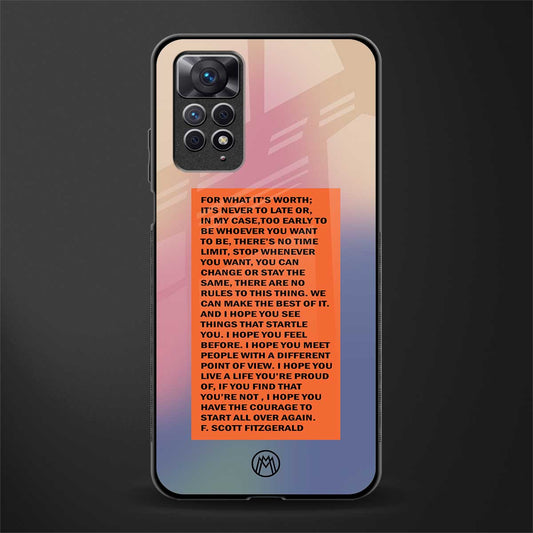 for what it's worth back phone cover | glass case for redmi note 11 pro plus 4g/5g