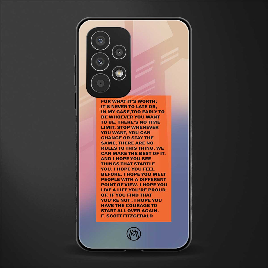 for what it's worth back phone cover | glass case for samsung galaxy a73 5g