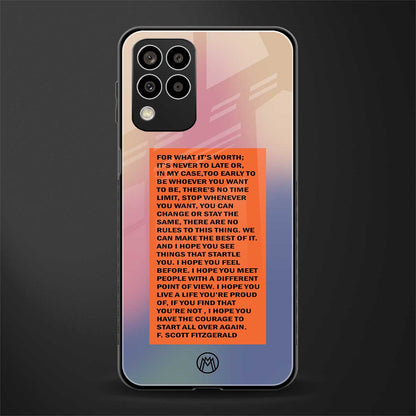 for what it's worth back phone cover | glass case for samsung galaxy m33 5g