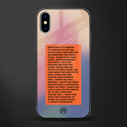 for what it's worth glass case for iphone x image