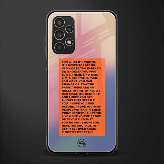 for what it's worth back phone cover | glass case for samsung galaxy a13 4g