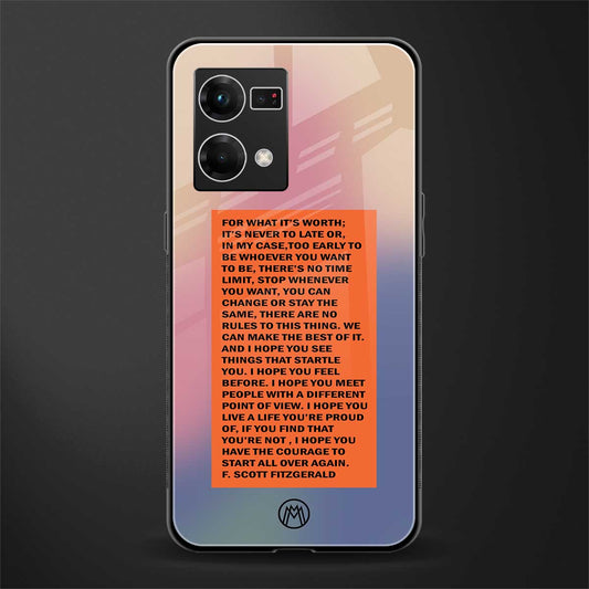 for what it's worth back phone cover | glass case for oppo f21 pro 4g