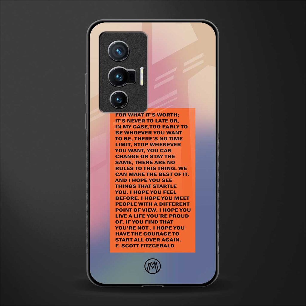 for what it's worth glass case for vivo x70 image