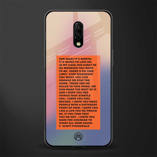 for what it's worth glass case for oneplus 7 image