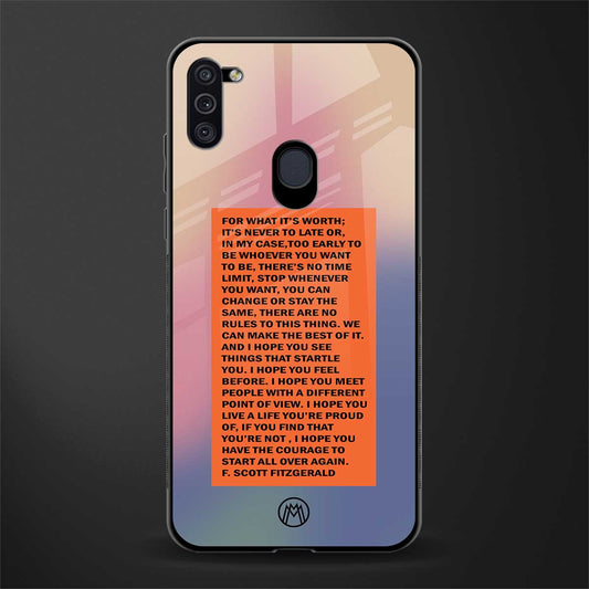 for what it's worth glass case for samsung galaxy m11 image