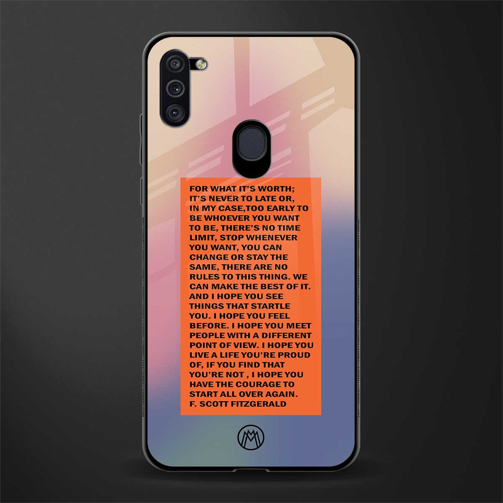 for what it's worth glass case for samsung a11 image