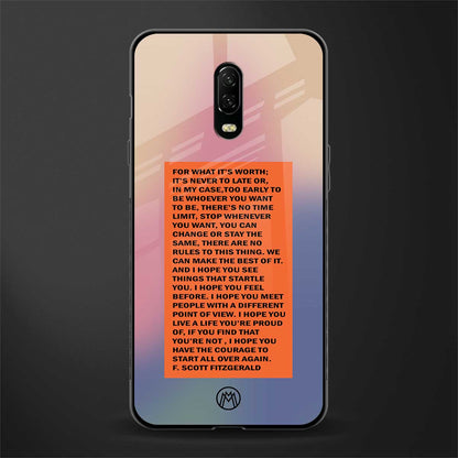 for what it's worth glass case for oneplus 6t image
