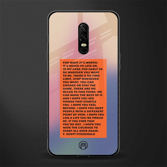 for what it's worth glass case for oneplus 6 image