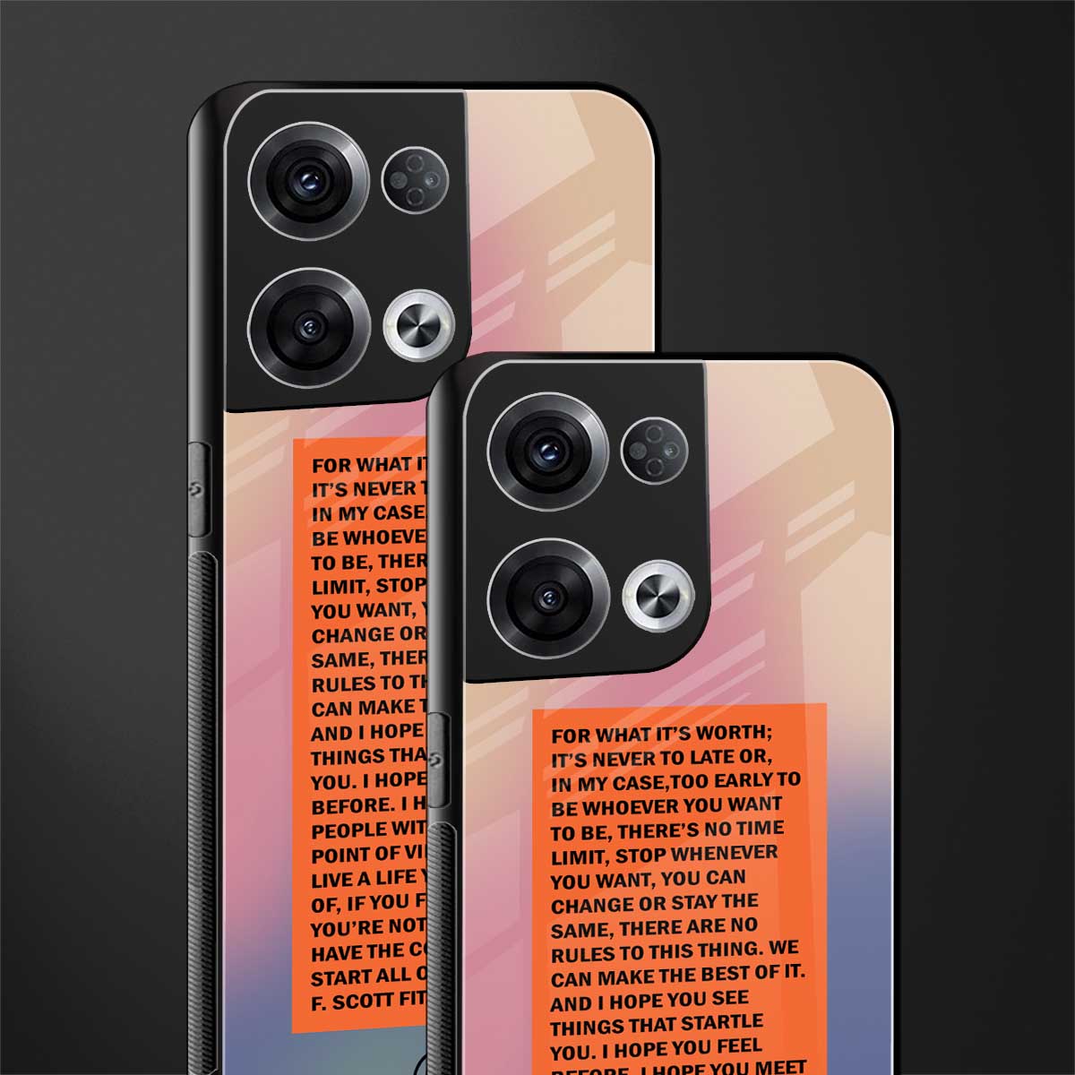 for what it's worth back phone cover | glass case for oppo reno 8 pro