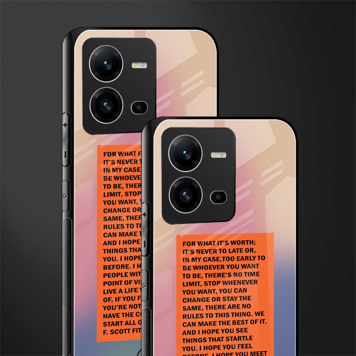 for what it's worth back phone cover | glass case for vivo v25-5g