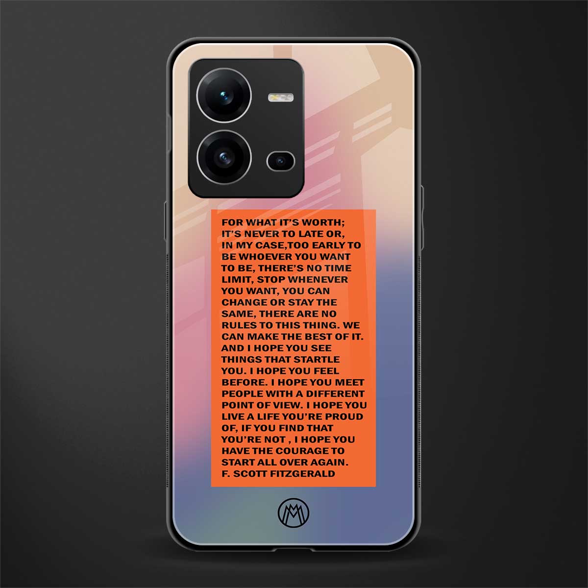 for what it's worth back phone cover | glass case for vivo v25-5g