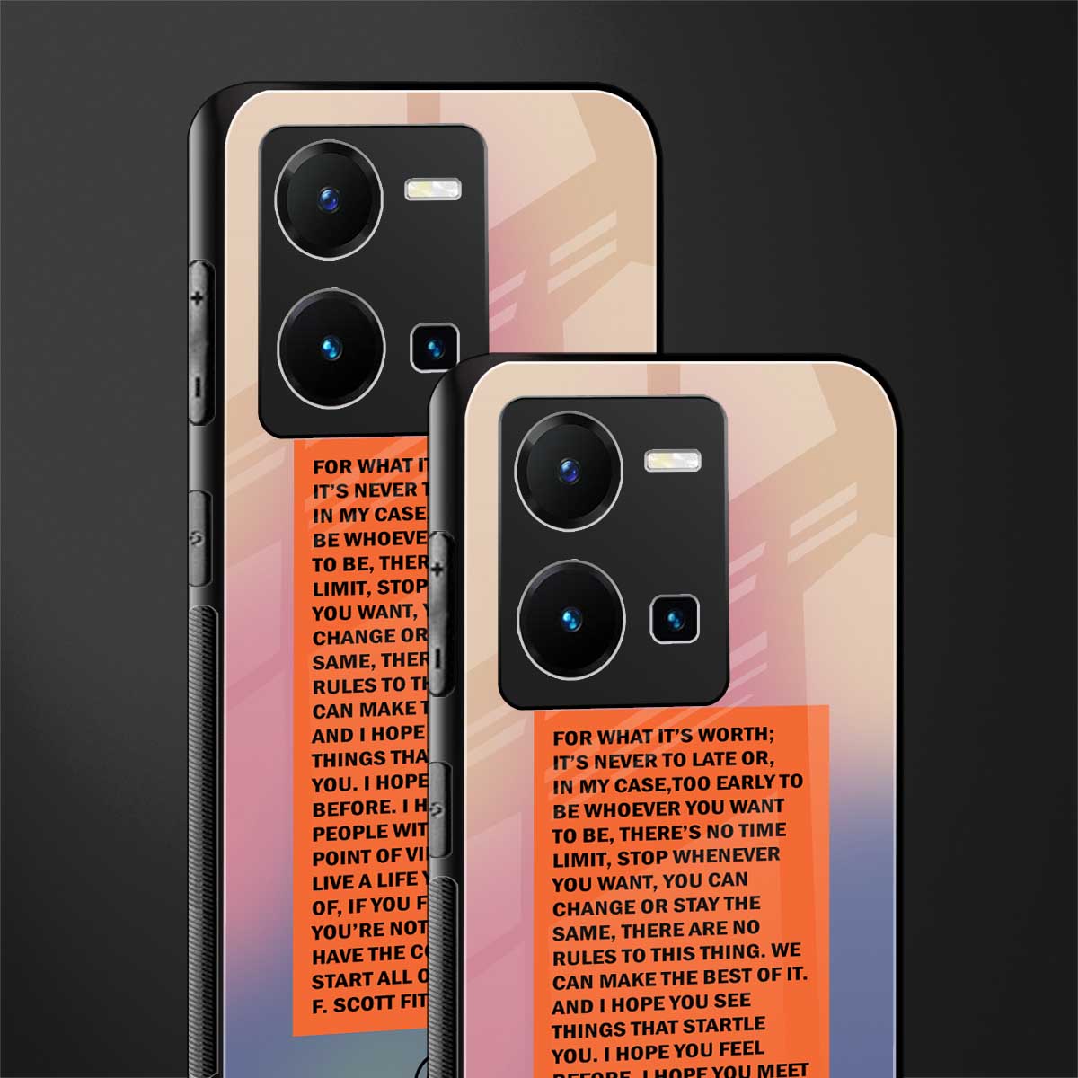 for what it's worth back phone cover | glass case for vivo y35 4g
