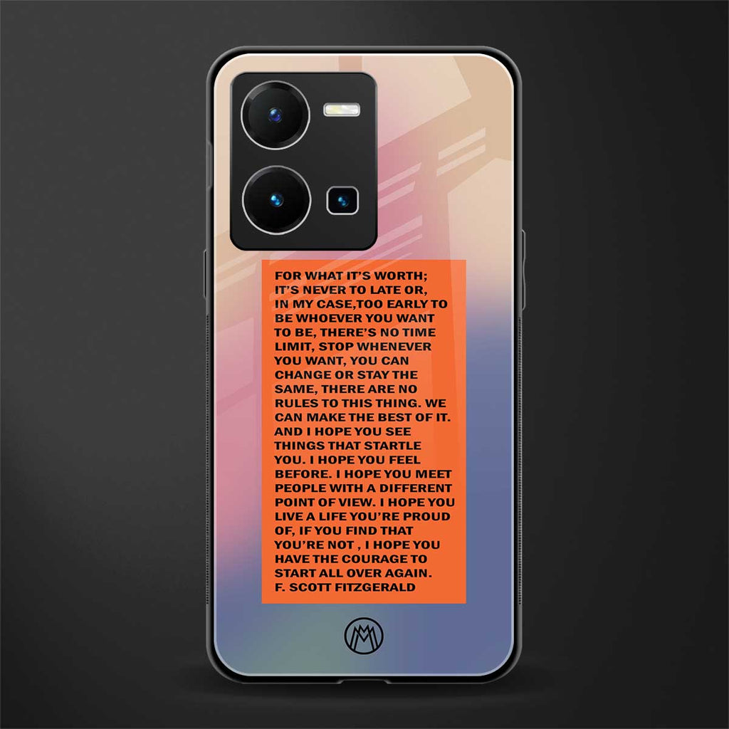 for what it's worth back phone cover | glass case for vivo y35 4g