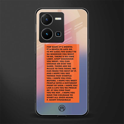 for what it's worth back phone cover | glass case for vivo y35 4g