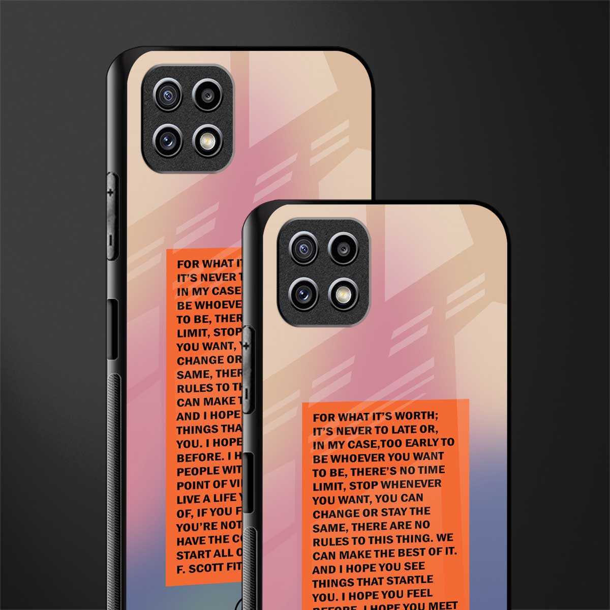 for what it's worth back phone cover | glass case for samsung galaxy f42