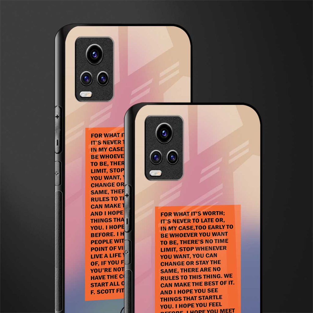 for what it's worth back phone cover | glass case for vivo v21e 4g