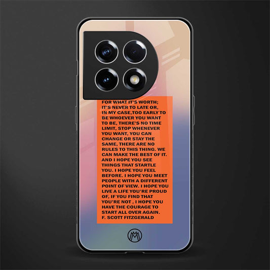 for what it's worth back phone cover | glass case for oneplus 11