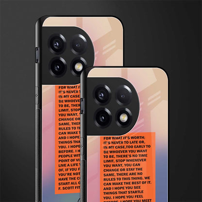 for what it's worth back phone cover | glass case for oneplus 11r