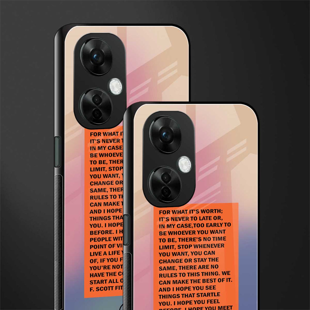 for what it's worth back phone cover | glass case for oneplus nord ce 3 lite
