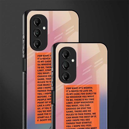 for what it's worth back phone cover | glass case for samsung galaxy a14 5g