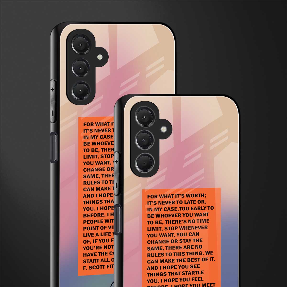 for what it's worth back phone cover | glass case for samsun galaxy a24 4g