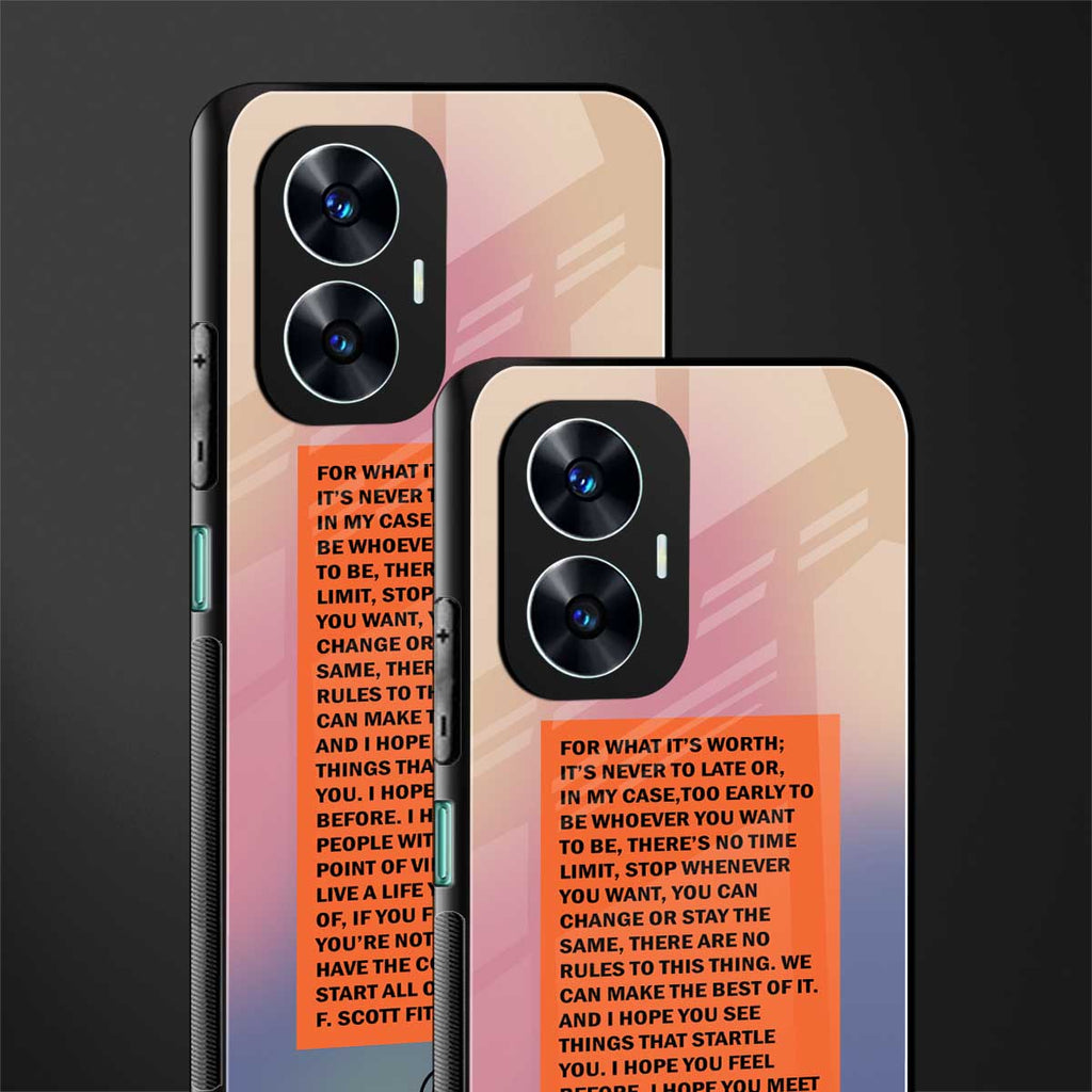 for what it's worth back phone cover | glass case for realme c55