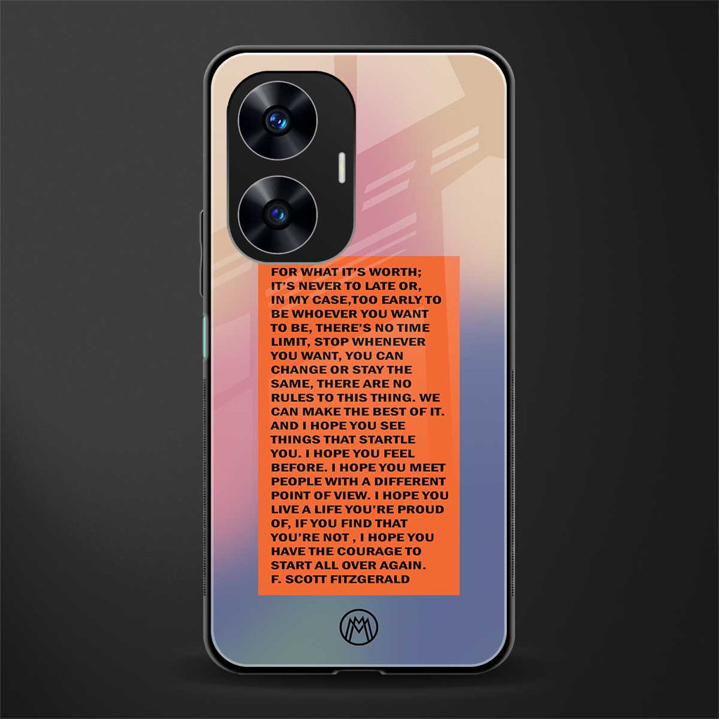 for what it's worth back phone cover | glass case for realme c55