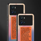for what it's worth back phone cover | glass case for iQOO 9 Pro