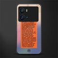 for what it's worth back phone cover | glass case for iQOO 9 Pro